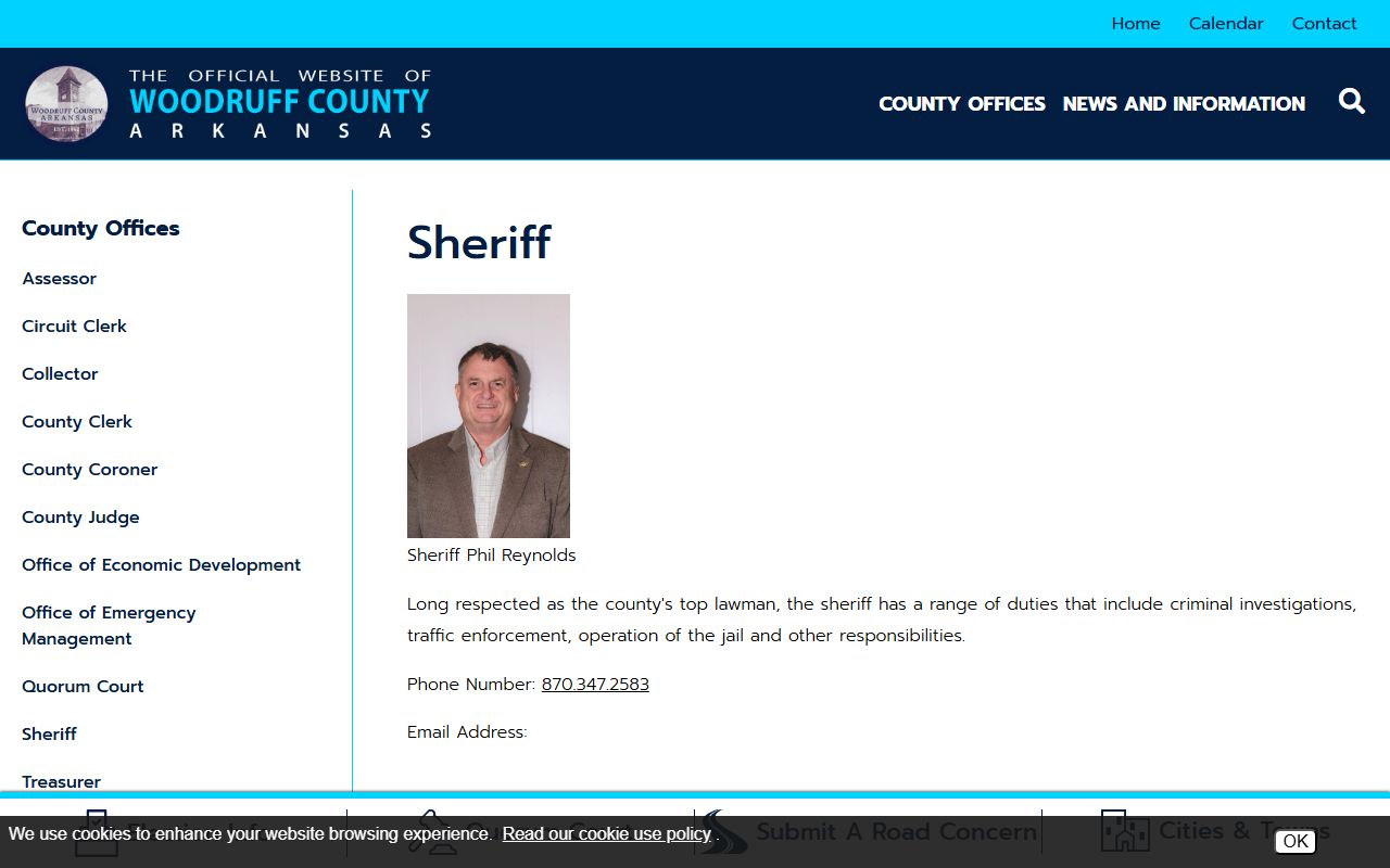 Woodruff County inmate population sheriff page and jail operator